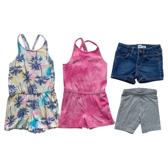 15pc Lot Girls Clothes Fall-Spring Tshirts Tank Tops Shorts Dresses Rompers Sz 5 - Picture 4 of 5